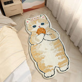 Maxbell Floor Mats Area Rug Cartoon Cat Carpet for Bedroom Bathroom Home Decoration C