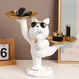 Maxbell French Bulldog Sculpture Dog Statue Animal Figurine for Living Room White