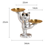 Maxbell French Bulldog Sculpture Dog Statue Animal Figurine for Living Room Argent