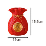 Maxbell Creative Flower Vase Art Craft Floral Arrangement for Balcony Decor Dorm Red Fu