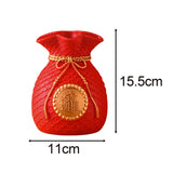 Maxbell Creative Flower Vase Art Craft Floral Arrangement for Balcony Decor Dorm Red Bao