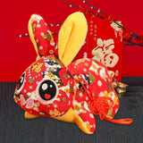 Maxbell Cute Chinese New Year Rabbit Plush Toy Bunny Doll Holiday Stuffed Animals 20cm Deep Red