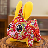 Maxbell Cute Chinese New Year Rabbit Plush Toy Bunny Doll Holiday Stuffed Animals 20cm Deep Red