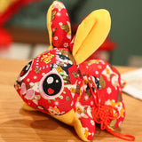 Maxbell Cute Chinese New Year Rabbit Plush Toy Bunny Doll Holiday Stuffed Animals 20cm Deep Red