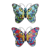 Maxbell 2x 3D Butterfly Ornaments Gift Plaque Sculpture Home Garden Decoration