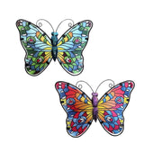 Maxbell 2x 3D Butterfly Ornaments Gift Plaque Sculpture Home Garden Decoration