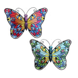 Maxbell 2x 3D Butterfly Ornaments Gift Plaque Sculpture Home Garden Decoration