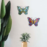 Maxbell 2x 3D Butterfly Ornaments Gift Plaque Sculpture Home Garden Decoration