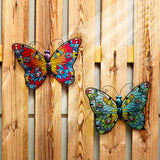 Maxbell 2x 3D Butterfly Ornaments Gift Plaque Sculpture Home Garden Decoration