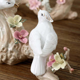 Maxbell Cute Bird Sculpture Crafts Display Ceramic for Wedding Office Living Room