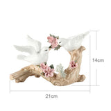 Maxbell Cute Bird Sculpture Crafts Display Ceramic for Wedding Office Living Room