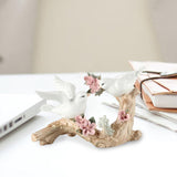 Maxbell Cute Bird Sculpture Crafts Display Ceramic for Wedding Office Living Room