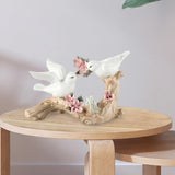 Maxbell Cute Bird Sculpture Crafts Display Ceramic for Wedding Office Living Room