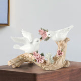 Maxbell Cute Bird Sculpture Crafts Display Ceramic for Wedding Office Living Room