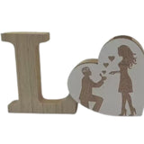 Maxbell Modern Wooden Flower Vase Livingroom Table Centerpieces Wedding Plants Pot 27x2x8.5cm LOVE