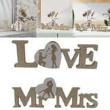 Maxbell Modern Wooden Flower Vase Livingroom Table Centerpieces Wedding Plants Pot 27x2x8.5cm LOVE