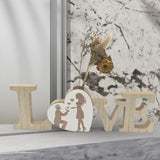 Maxbell Modern Wooden Flower Vase Livingroom Table Centerpieces Wedding Plants Pot 27x2x8.5cm LOVE