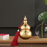 Maxbell Chinese Copper Gourd Crafts Household Office Ornament table Decor red