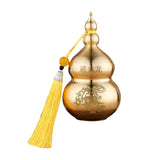 Maxbell Chinese Copper Gourd Crafts Household Office Ornament table Decor Yellow Tassel