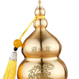 Maxbell Chinese Copper Gourd Crafts Household Office Ornament table Decor Yellow Tassel