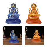Maxbell Hindu Saraswati Sitting On Lotus Figurines indian Sculpture for Desktop Blue