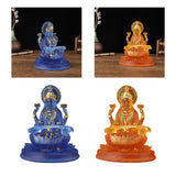 Maxbell Hindu Saraswati Sitting On Lotus Figurines indian Sculpture for Desktop Blue