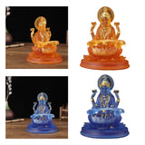 Maxbell Hindu Saraswati Sitting On Lotus Figurines indian Sculpture for Desktop Blue