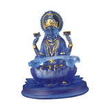 Maxbell Hindu Saraswati Sitting On Lotus Figurines indian Sculpture for Desktop Blue