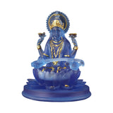 Maxbell Hindu Saraswati Sitting On Lotus Figurines indian Sculpture for Desktop Blue