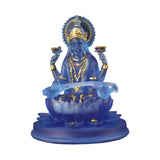 Maxbell Hindu Saraswati Sitting On Lotus Figurines indian Sculpture for Desktop Blue