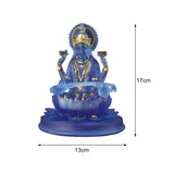 Maxbell Hindu Saraswati Sitting On Lotus Figurines indian Sculpture for Desktop Blue