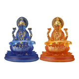 Maxbell Hindu Saraswati Sitting On Lotus Figurines indian Sculpture for Desktop Blue