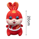 Maxbell Chinese New Year Rabbit Plush Toy Blessing Throw Pillow for Table Home Gift 20cm