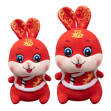 Maxbell Chinese New Year Rabbit Plush Toy Blessing Throw Pillow for Table Home Gift 20cm