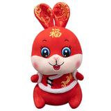 Maxbell Chinese New Year Rabbit Plush Toy Blessing Throw Pillow for Table Home Gift 20cm