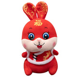 Maxbell Chinese New Year Rabbit Plush Toy Blessing Throw Pillow for Table Home Gift 20cm