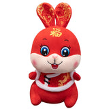 Maxbell Chinese New Year Rabbit Plush Toy Blessing Throw Pillow for Table Home Gift 20cm