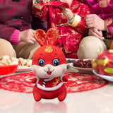 Maxbell Chinese New Year Rabbit Plush Toy Blessing Throw Pillow for Table Home Gift 20cm