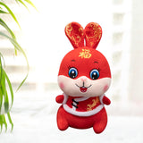 Maxbell Chinese New Year Rabbit Plush Toy Blessing Throw Pillow for Table Home Gift 20cm