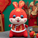 Maxbell Chinese New Year Rabbit Plush Toy Blessing Throw Pillow for Table Home Gift 20cm