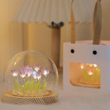 Maxbell Tulip Night Light DIY Battery Operated with Dome Bedroom Decoration 10 flowers