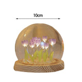 Maxbell Tulip Night Light DIY Battery Operated with Dome Bedroom Decoration 10 flowers