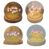 Maxbell Tulip Night Light DIY Battery Operated with Dome Bedroom Decoration 10 flowers