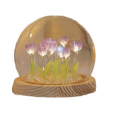 Maxbell Tulip Night Light DIY Battery Operated with Dome Bedroom Decoration 10 flowers