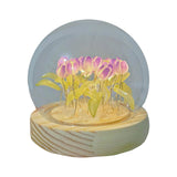 Maxbell Tulip Night Light DIY Battery Operated with Dome Bedroom Decoration 13 flowers