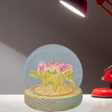 Maxbell Tulip Night Light DIY Battery Operated with Dome Bedroom Decoration 13 flowers