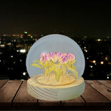 Maxbell Tulip Night Light DIY Battery Operated with Dome Bedroom Decoration 13 flowers