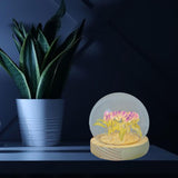Maxbell Tulip Night Light DIY Battery Operated with Dome Bedroom Decoration 13 flowers