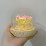 Maxbell Tulip Night Light DIY Battery Operated with Dome Bedroom Decoration 13 flowers