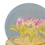 Maxbell Tulip Night Light DIY Battery Operated with Dome Bedroom Decoration 13 flowers